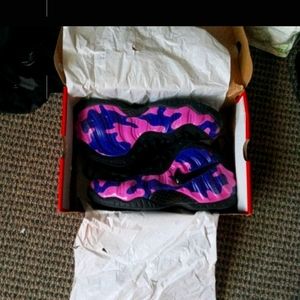 Nike hyper violet foamposite sneaker